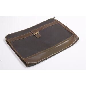 Dunhill Vintage Gray Brown Leather PVC Document Portfolio Case Briefcase